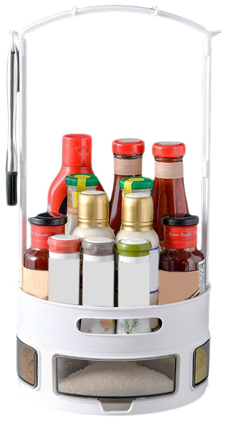 Подставка кухонная для специй и банок с отсеками для сыпучих продуктов/Органайзер для кухни с ручкой
