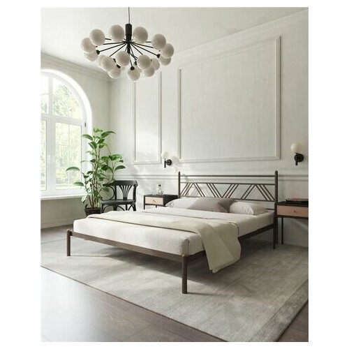 Кровать Монблан (160х200) без изножья коричневый бархат