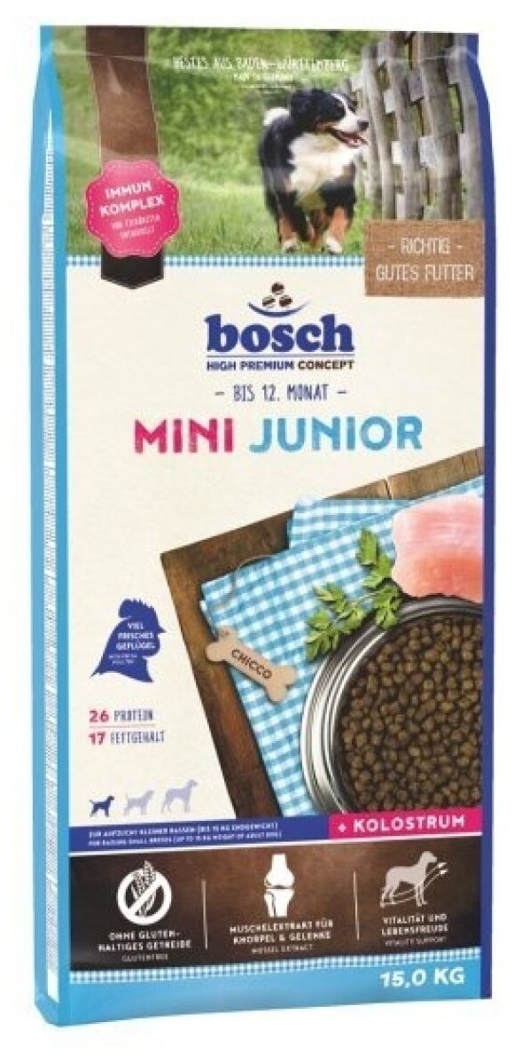 Сухой корм для щенков мелких пород Bosch Mini Junior 15 кг