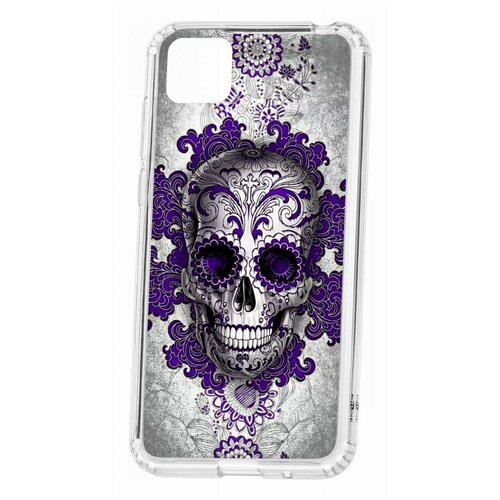 Чехол для Huawei Honor 9S Kruche Print Sugar skull, пластиковая накладка, силиконовый бампер с защитой камеры, защитный прозрачный кейс с рисунком