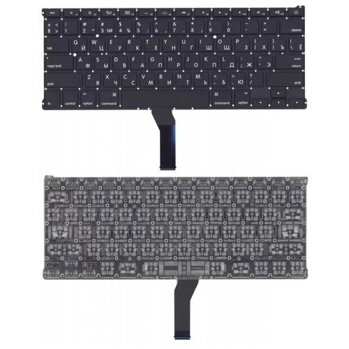 Клавиатура keyboard MC965 MC966 для ноутбука Apple MacBook A1369 2011 A1466 черная с подсветкой плоский Enter 1081₽