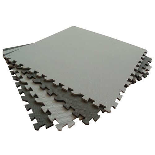 фото Коврик-пазл eco-cover универсальный 60х60, 2 упаковки, серый/черный