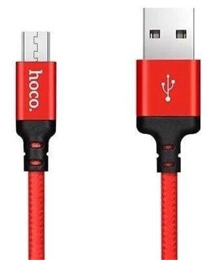 Кабель USB2.0 Am-microB Hoco X14 Red-and-Black, красно-черный - 1 метр