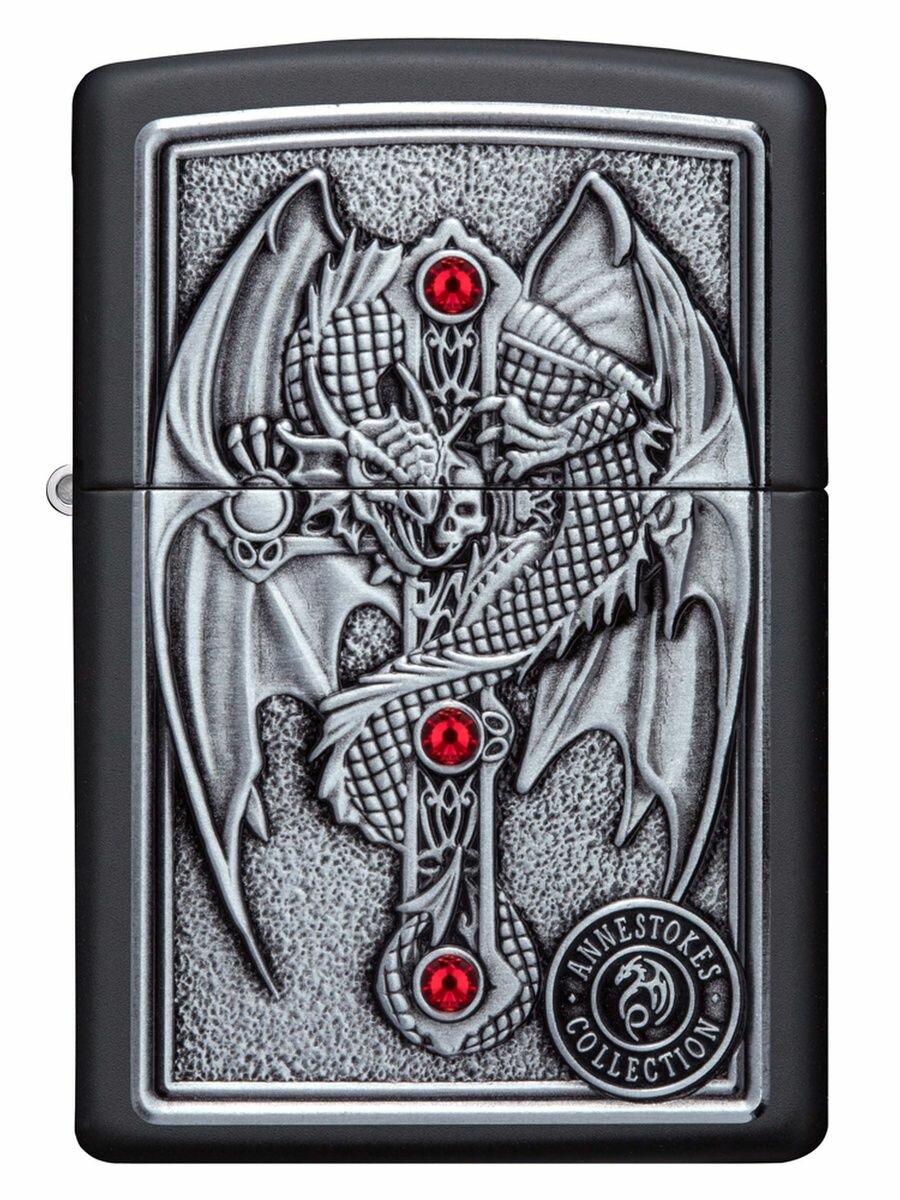 Зажигалка бензиновая Zippo 49755 Winged Dragon Cross - фотография № 2