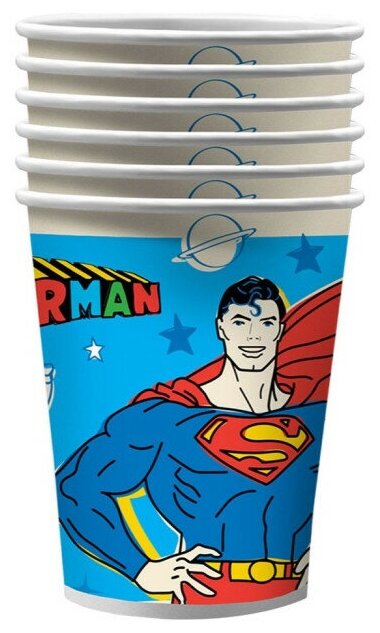 Набор бумажных стаканов Супермен - фотография № 3