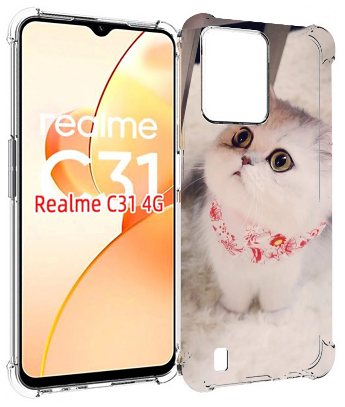 Чехол MyPads Котеночек женский для OPPO Realme C31 задняя-панель-накладка-бампер