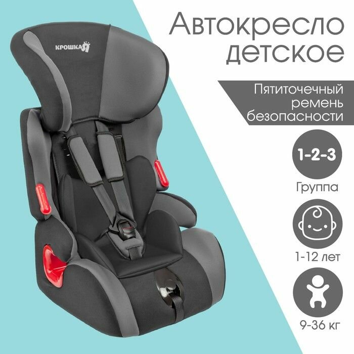 Автокресло Space plus, группа 1/2/3, 9-36 кг, (1-12 лет) Темно-серый/Светло-серый