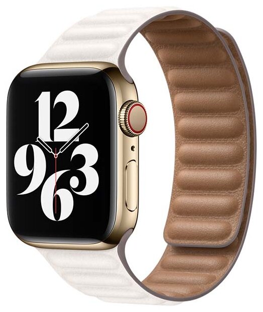 Ремешок Apple Leather Link для Apple Watch Series 3/4/5/6/SE золотой апельсин (MY9D2ZM/A) 40мм - фото №3