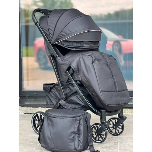 Коляска прогулочная Lunex Future Детская c 6 мес и до 4 лет Маневренная Всесезонная Телескопическая ручка, полная комплектация, черная