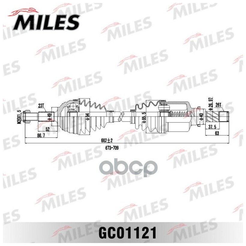 Привод В Сборе Renault Megane Ii 1.4-1.5dci 03-09 Лев. Miles арт. GC01121