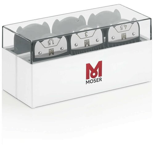 1801-7000 набор магнитных насадок MOSER MAGNETIC ATTACHM. COMB 1.5MM/3MM/4,5MM/6MM/9MM/12MM/BLACK