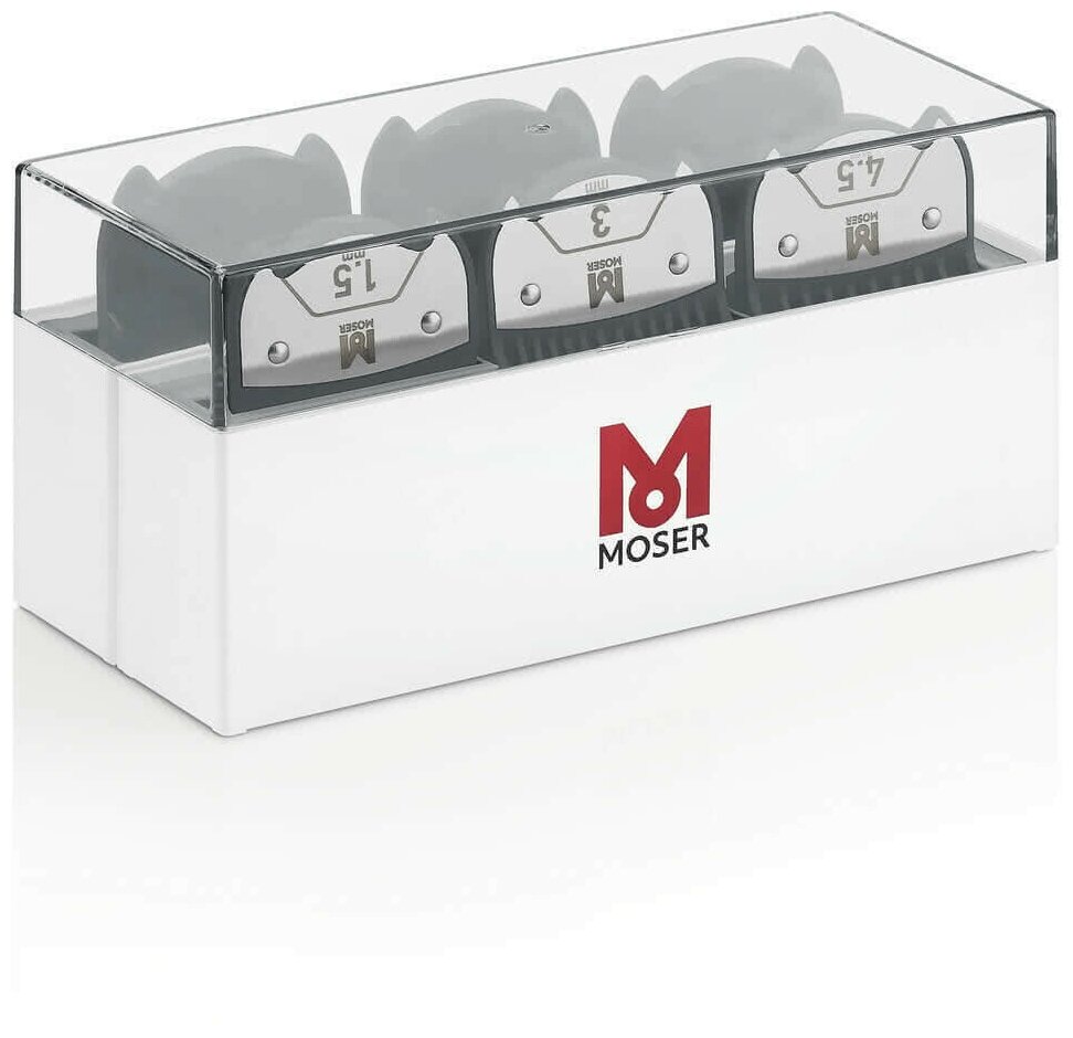 Набор магнитных насадок Moser 1801-7000 Magnetic attachm. comb 1.5mm/3mm/4,5mm/6mm/9mm/12mm/black