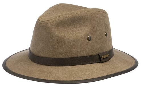 Шляпа федора STETSON, хлопок, подкладка, размер 57, зеленый