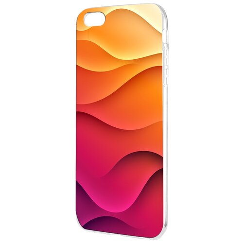 Силиконовый чехол Mcover для Apple iPhone 6 Plus с рисунком Розовые волны силиконовый чехол mcover для apple iphone 6 plus с рисунком розовые волны
