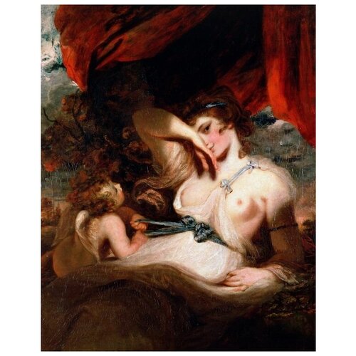 Репродукция на холсте Амур и Венера (Cupid and Venus) Рейнольдс Джошуа 40см. x 50см.