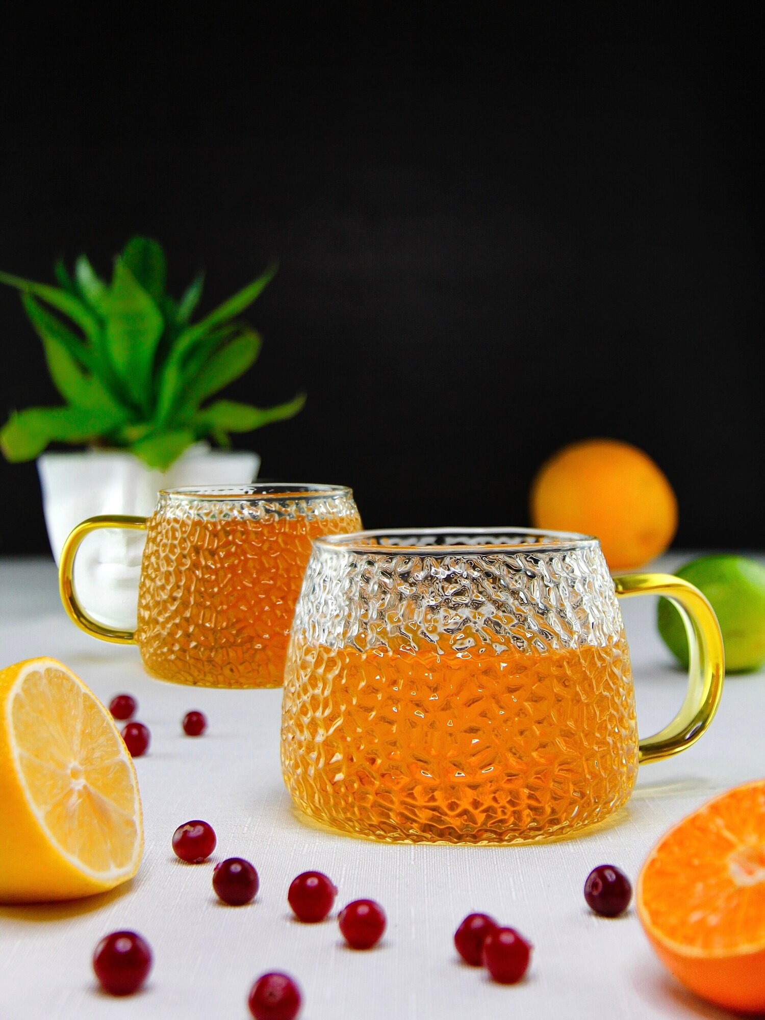 Кружка TeaStar, боросиликатное, рельефное стекло, 450мл, 2шт — фото 1