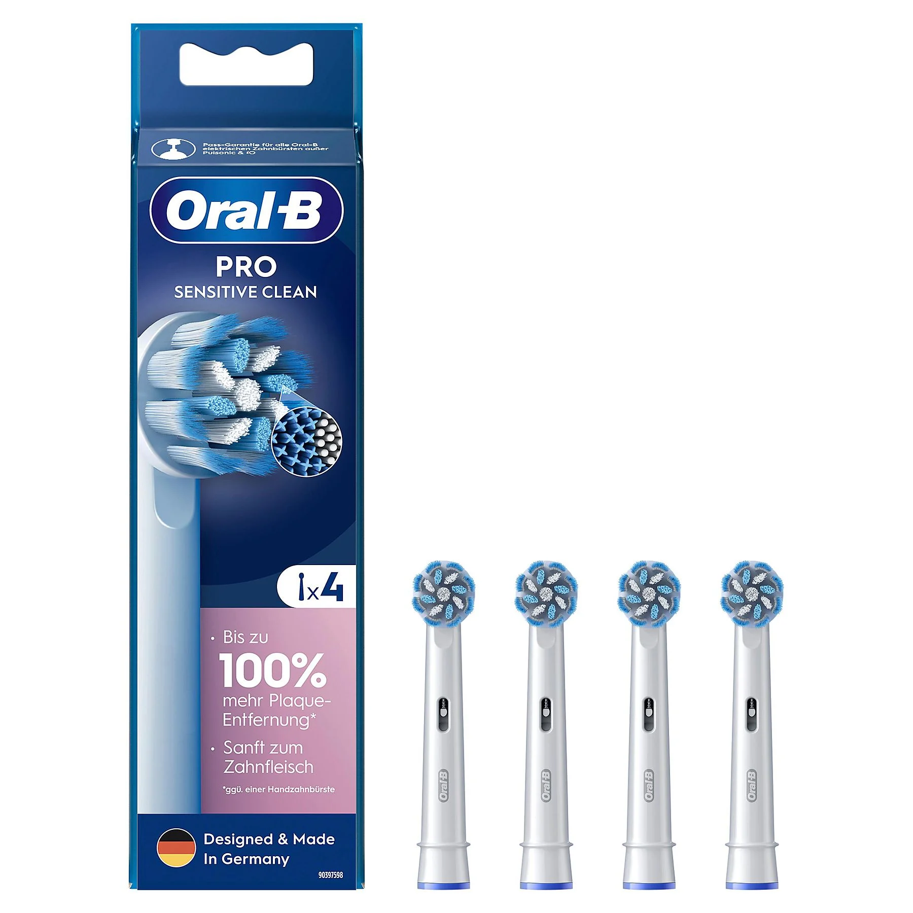 Насадки для зубной щетки Oral-B Pro Sensitive Clean, белые, 4 шт.