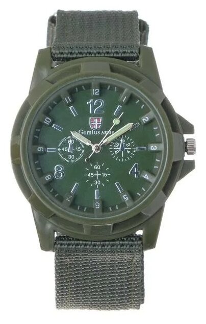 Наручные часы Luazon Home Часы наручные мужские "Genius ARMY", d-4.5 см, ремешок текстиль 23.5 см, хаки
