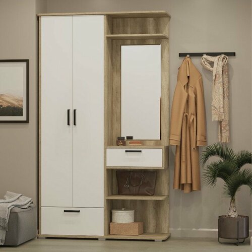 Прихожая 3 1100x370x2000 Дуб Солсбери светлыйБелый 25722₽