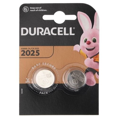 Батарейка литиевая Duracell, CR2025-2BL, 3В, блистер, 2 шт.