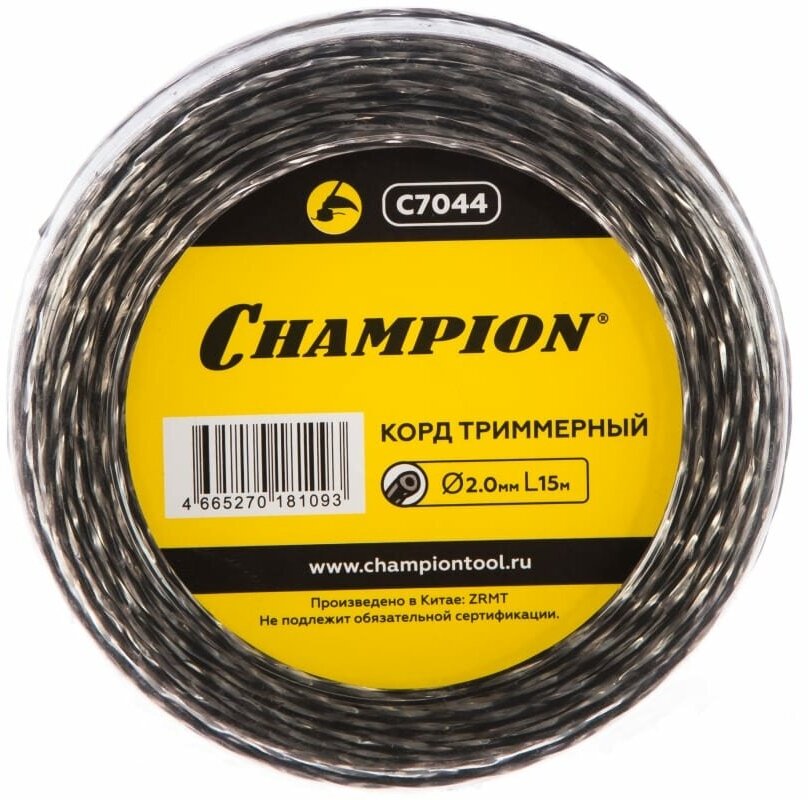 Корд триммерный Tri-twist (2.0 мм, 15 м) CHAMPION C7044 CHAMPION