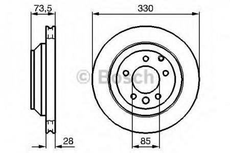 Диск тормозной AUDI: Q7 06- PORSCHE: CAYENNE 02- VW: TOUAREG 02-10, 0986479095 (упаковка 2 шт.), BOSCH 0 986 479 095