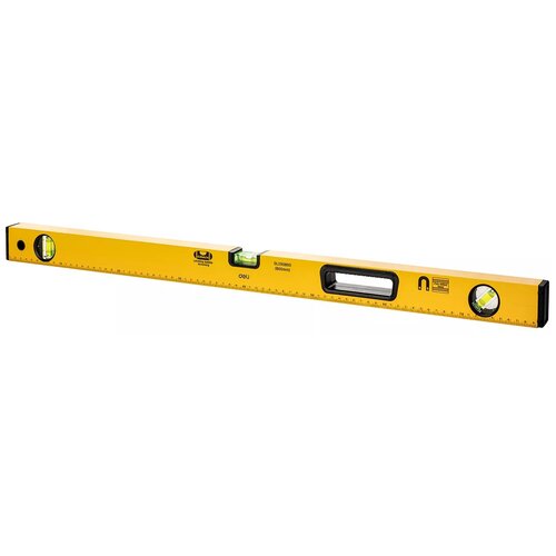 Уровень коробчатый 3 глаз. Deli Tools DL290800 80 см yellow