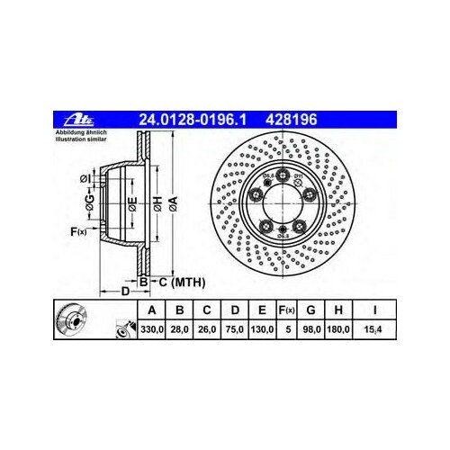 фото Ate 24012801961 диск тормозной задний