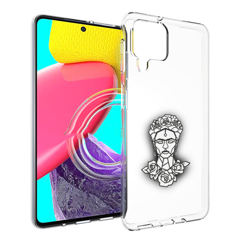 Чехол MyPads девушка с цветами с гранями женский для Samsung Galaxy M53 (SM-M536) задняя-панель-накладка-бампер