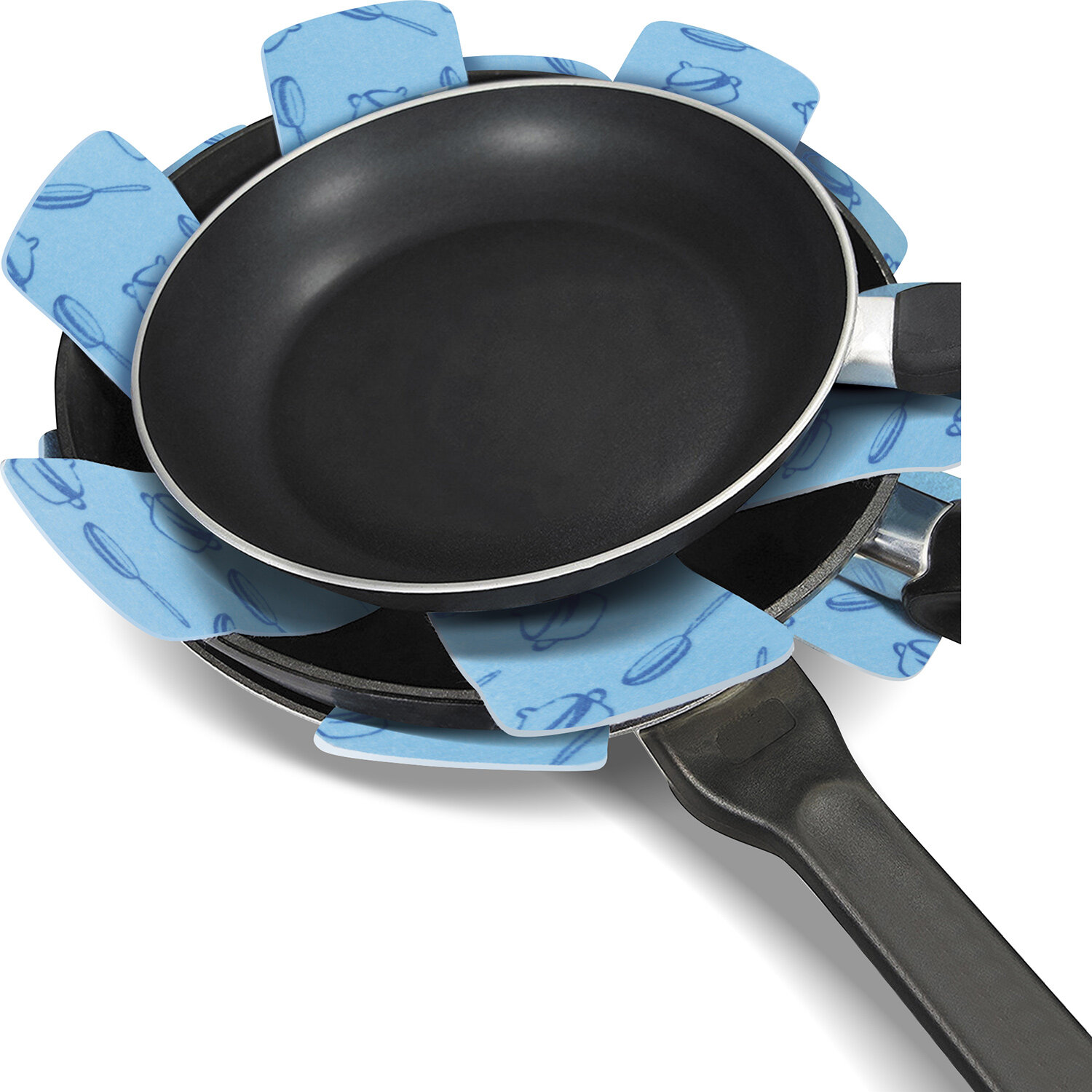 Вкладыши салфетки для бережного хранения посуды и сковородок в наборе 3 штуки защищают от царапин и сколов