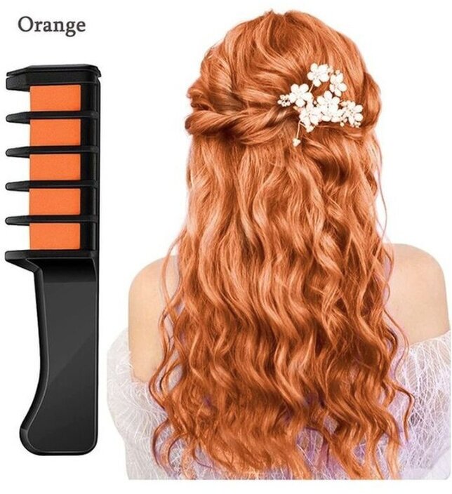 Мелки для волос, временная краска, оранжевый