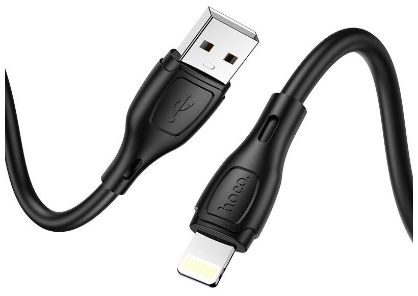 USB дата кабель Lightning, HOCO, X61, силиконовый, черный