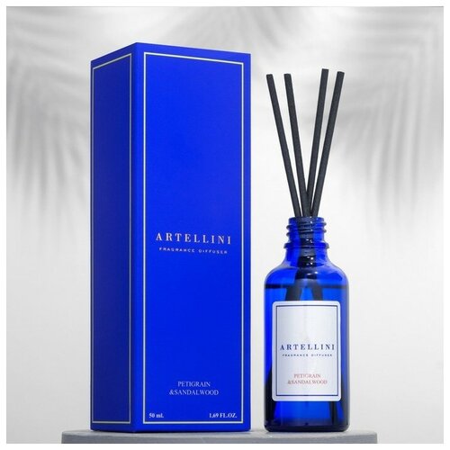 Диффузор ароматический "ARTELLINI", 50 мл, PETIGRAIN&SANDALWOOD, "Hidde"