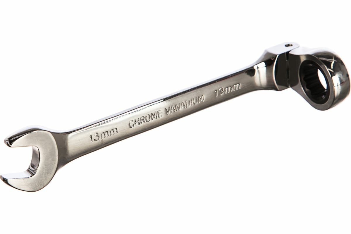 Эврика ER-61013H Комбинированный трещоточный шарнирный ключ 13 мм с поворотной головкой