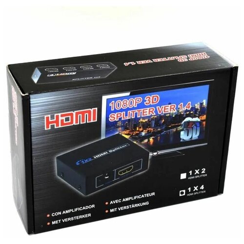 HDMI Разветвитель (Splitter) 4 порта (4 ports) live power hdmi splitter hdmi делитель разветвитель hdmi на 2 порта