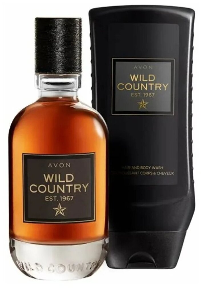 Подарочный набор мужской Wild Country Avon из двух средств. Туалетная вода Wild Country Avon, 75 мл + Гель для душа Wild Country Avon, 250 мл