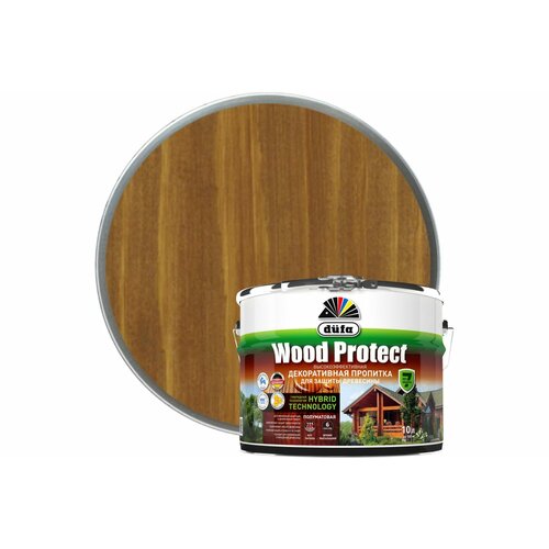 Пропитка декоративная для защиты древесины Dufa Wood Protect Supreme орех 9 л