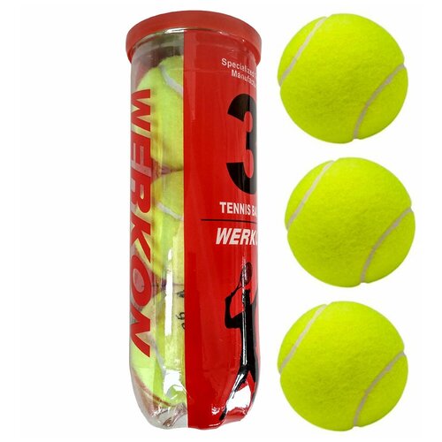 C33249 Мячи для большого тенниса 3 штуки (в тубе) мяч теннисный tiger цветной 3шт пакет с подвесом