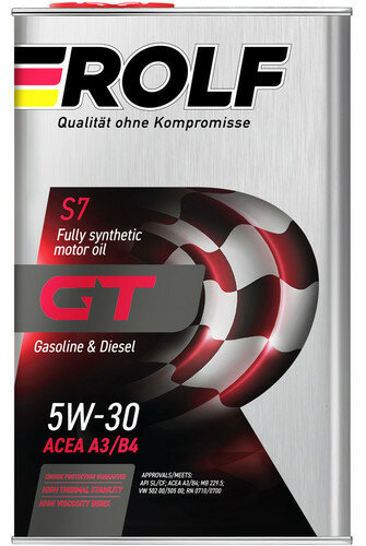 ROLF GT SAE 5W-30 API SL/CF ACEA A3/B4 1л (322619)