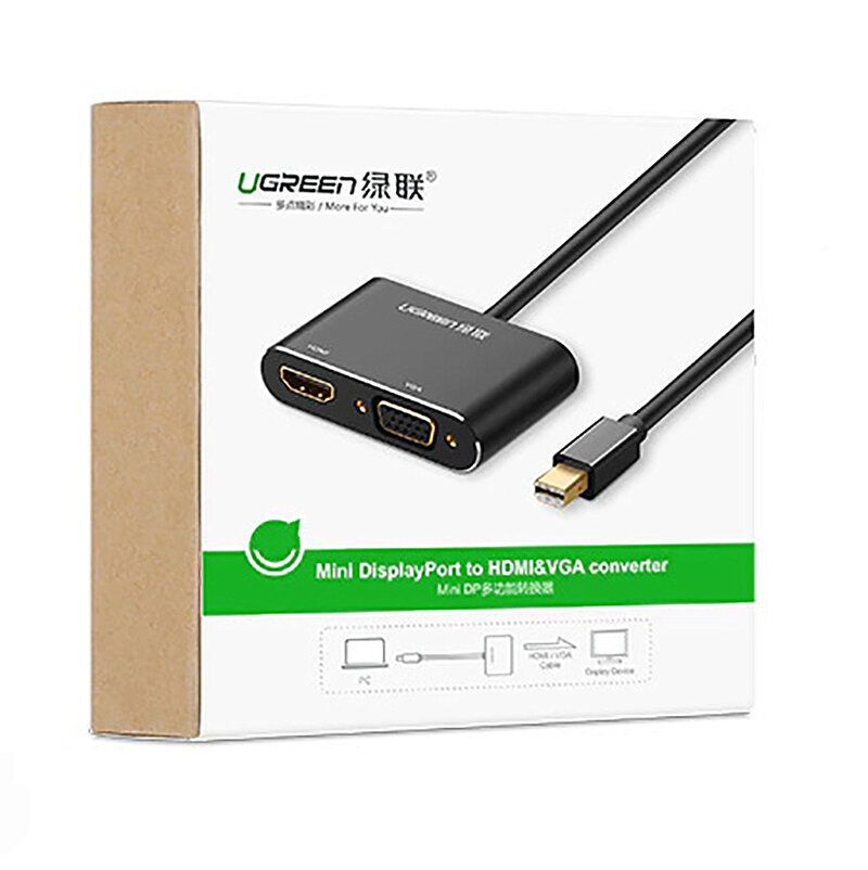 Конвертер UGREEN 20422_ Mini DP to HDMI + VGA Converter, черный - фото №4