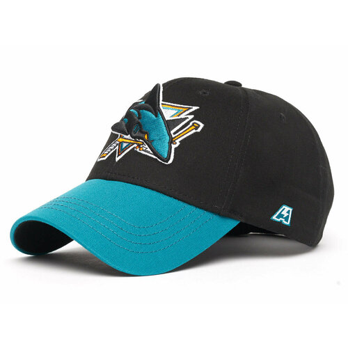фото Бейсболка atributika & club, размер 55-58, черный, бирюзовый