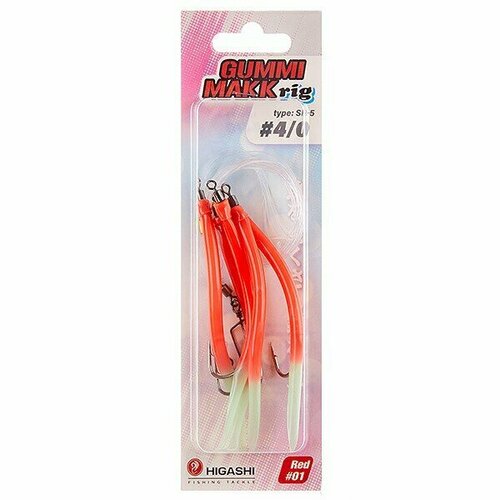 Оснастка Higashi Gummi Makk rig SB5 #01 Red #4-0