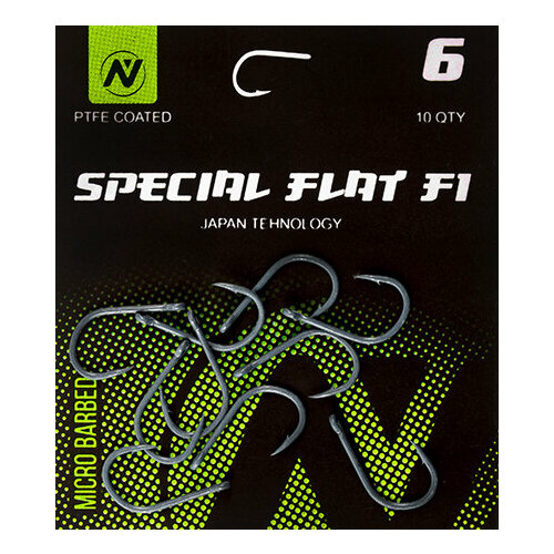 Крючки карповые VN Tackle Special Flat F1 Size 6 Тефлон