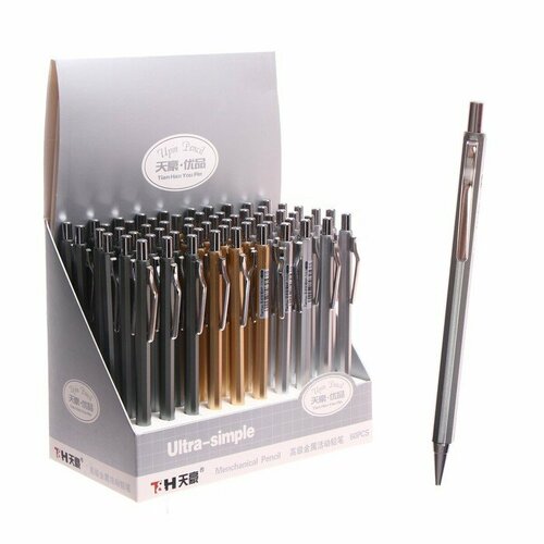 Карандаш механический 05 мм корпус металлик микс60 шт 2794₽