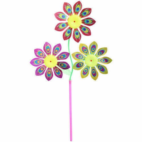 ветрячок звездопад d 22 см цветок 46 см Ветрячок «Хвост павлина», d-17 см (цветок), 60 см