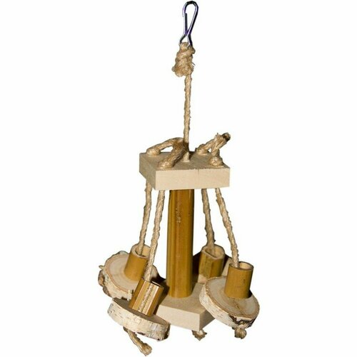Zoostore Malinki Игрушка для птиц подвесная Карусель с бамбуком, выс.18-20см PL1052