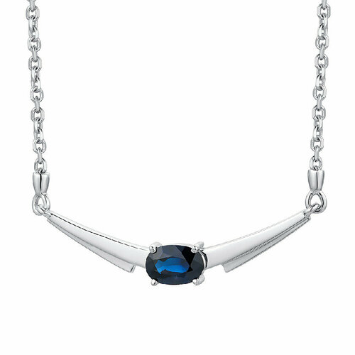 Колье Белый Бриллиант, белое золото, 585 проба, сапфир, длина 45 см., белый, золотой