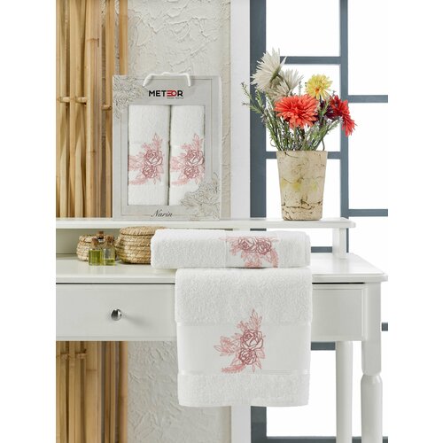 11254 Кремовый NARIN махра (50х90+70х140 ) в коробке набор полотенец METEOR