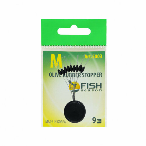 Стопор FISH SEASON резиновый оливка №SSS 9шт 5003-SSSF стопор резиновый fish season stopper цилиндр sss black 9 шт 5004 sss