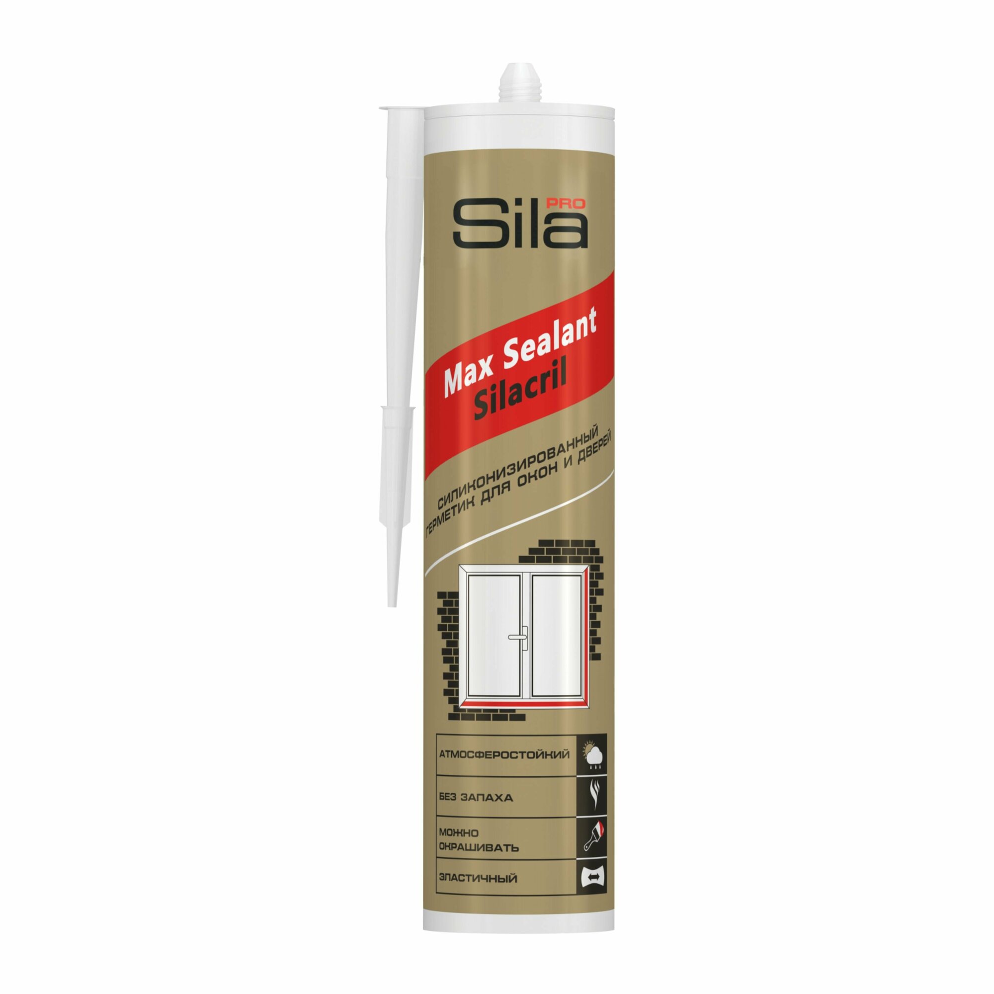 SILA PRO Max Sealant Silacril силиконизированный герметик для окон и дверей белый290 мл